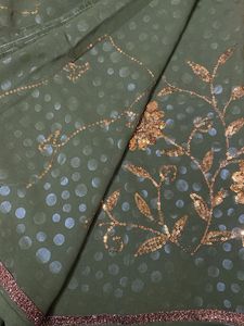 Green Embellished Saree