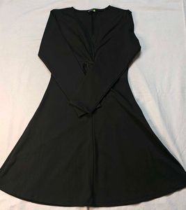 Black Long Sleeve Fit &amp; Flare Dress