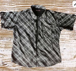 Black and White Boxy Plaid Shirt Men