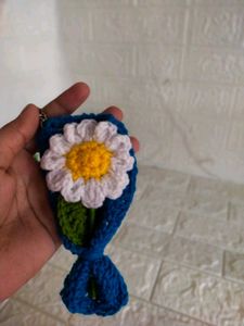 Crochet Flower Keychain 1ps
