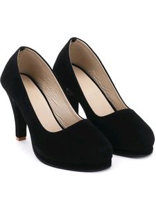 Black Velvet Heels Shoes For Women 🖤