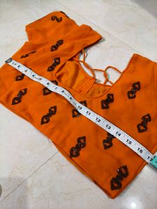 Orange Readymade Blouse Perfect with Black saree
