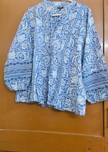 Blue Floral Print Top