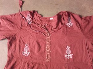 Elegant Brown Embroidered Kurta