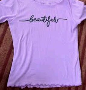 Lavender Crop Top With Beautiful Print