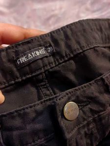 Wide Leg Black Denim Jeans (women's)