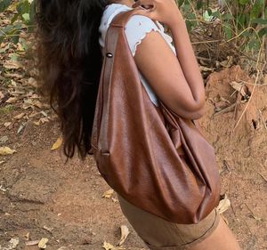 Brown Leather Hobo Bag