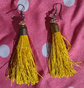 Yellow Tassel Earrings