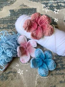 Crocheted Flower Hair Clip Set Of 2