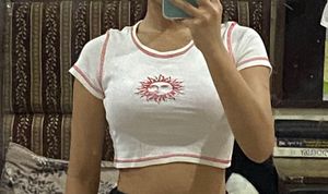 H&M Crop Top With Red Details