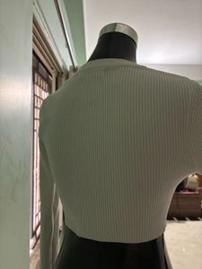 White Long Sleeve Crop Top