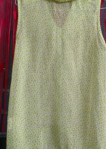 Fresh Green Floral Sleeveless Shirt