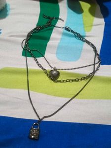 Layered Heart &amp; Lock Necklace
