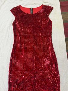 Red Sequin Party Dress