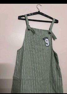 Striped Overalls Dress