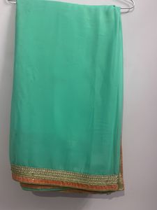 Sea green party wear Saree