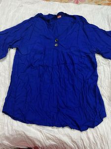 Blue V-Neck Top