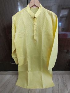 Full Sleeve Kurta For Men, Yellow