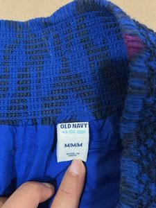 Old Navy Blue Patterned Smocked Skirt - Size M