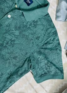 Green Floral Polo Shirt