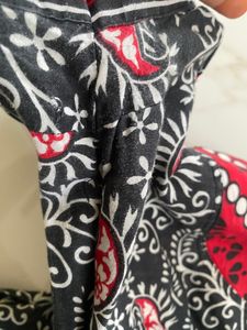 Patterned Kurti With Red &amp; Black