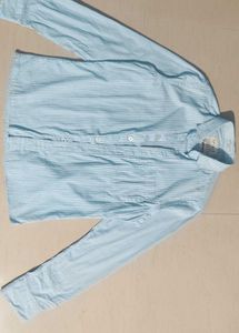 A Striped Shirt Man //Bule Stripe On White//