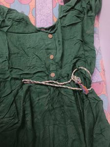 Green Printed Kurta