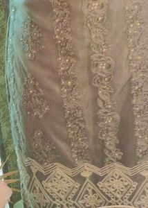 Embroidered Grey Kurti With Pant N Duppata Set