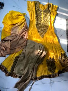 Yellow Frock Suit Half Sui