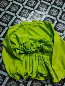 Green Pleated Top
