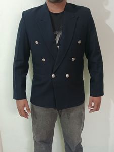 NAVY BLUE DOUBLE BUTTON BLAZER