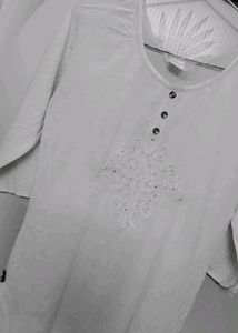 Beautiful White Readymade Kurti For Women