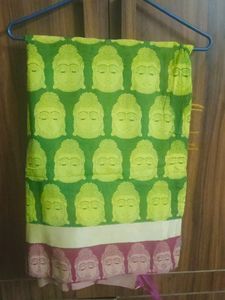 Buddha Print Cotton Saree