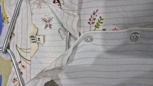 And: Floral &amp; Pinstripe Button-Up Top