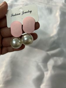 Pink &amp; Pearl Drop Earrings