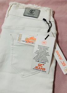 High Waist White Jeans