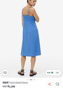 H&amp;M Blue Twist Detail Dress