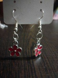 Red Flower Earrings