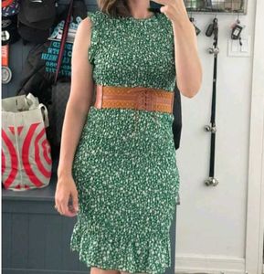 UTBANIC Green Floral Bodycon Dress