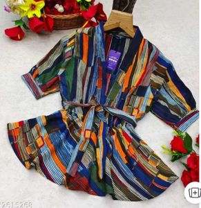 Casual Puff Sleeves Printed Rayon Women Top