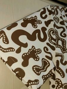 Abstract Brown &amp; White Print Polo Shirt