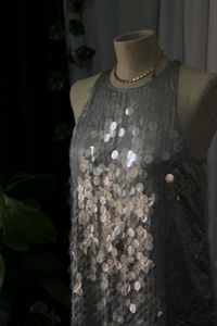 Mango Luxe Sparkling Silver Sequin Dress