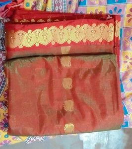 Silk Saree With Blouse Stiched