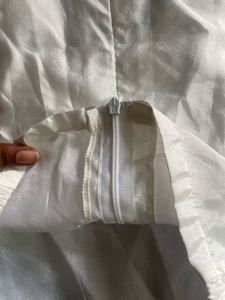 White Blouse with Zipper And Elastic Model Slip On