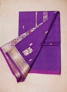 Purple Banarasi Silk Saree