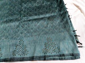 Teal Blue Silk Saree 🥻
