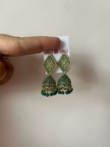 Golden Oxidised Jhumki