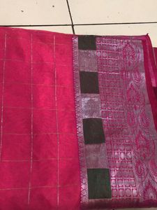 Pink & Silver Saree