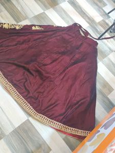 Brand New Maroon Velvet Lehenga Skirt Upto 8-⁹ Yrs