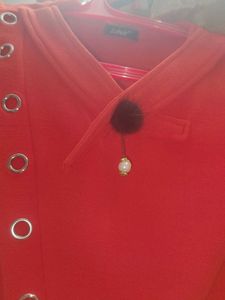 Coral Side-Ringed Top